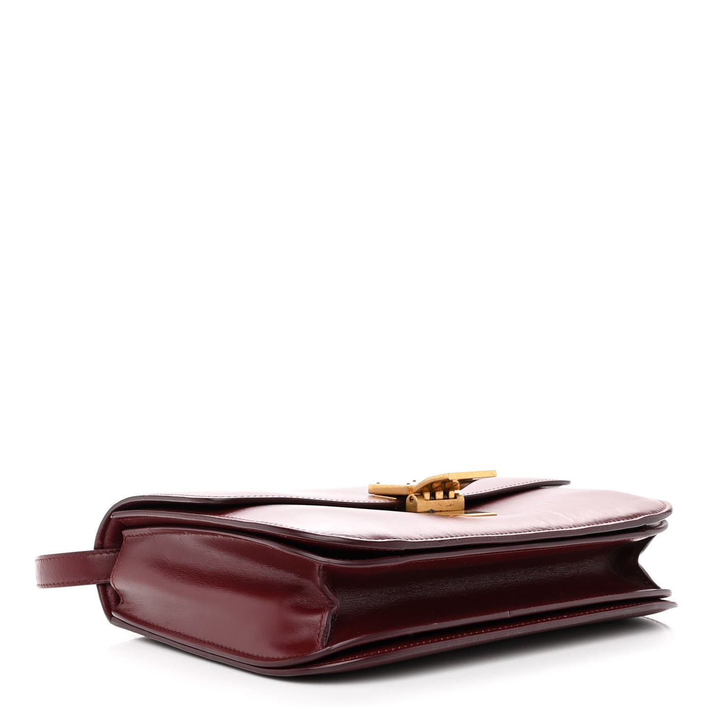 Box Calfskin Medium Classic Box Flap Bag Burgundy