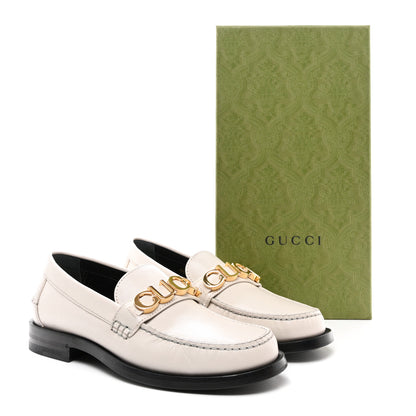 Gucci Goatskin Womens Logo 15mm Loafers 38 Mystic White 9 of 9