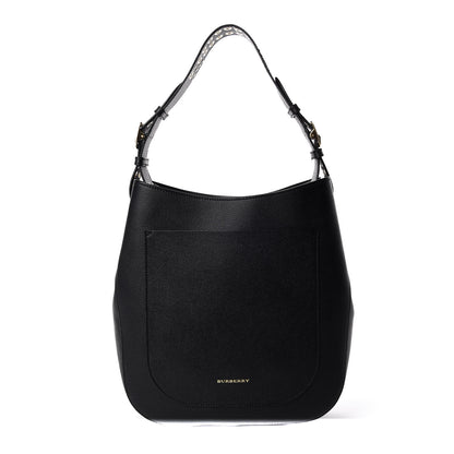 Burberry Soft Grainy Calfskin Studded Small Elmstone Hobo Black 1 of 9