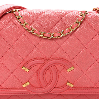Chanel Caviar Quilted Small CC Filigree Flap Pink 8 of 12