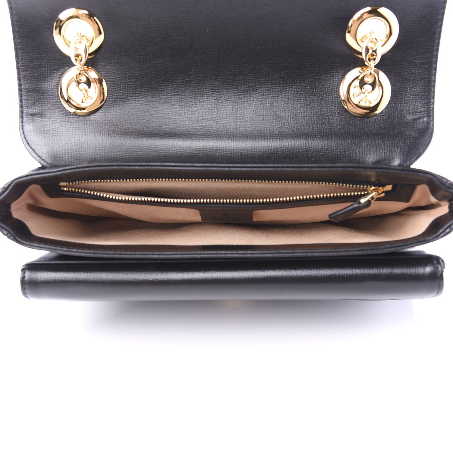 Azalea Calfskin Small Marina Chain Shoulder Bag Black