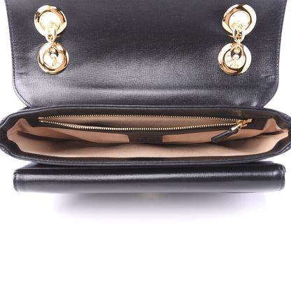 Gucci Azalea Calfskin Small Marina Chain Shoulder Bag Black 5 of 10