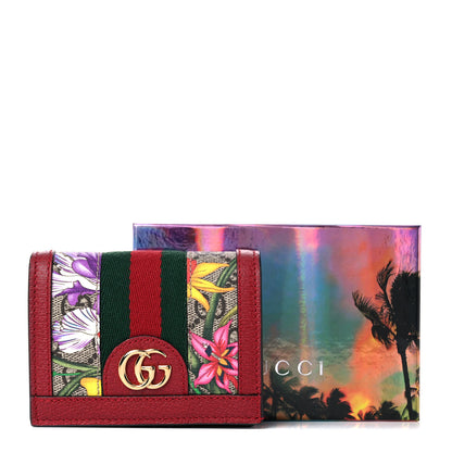 Gucci GG Supreme Monogram Flora Web Ophidia Card Case Red 8 of 8