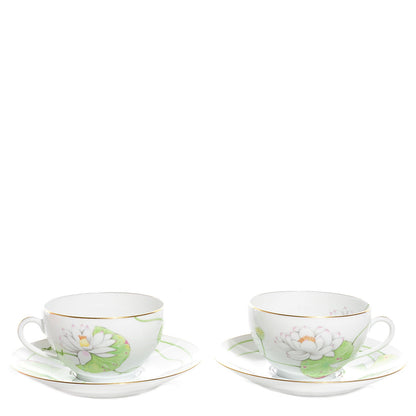 Hermes Porcelain Nil Breakfast Cup And Saucer-Set Of 2 1 of 6