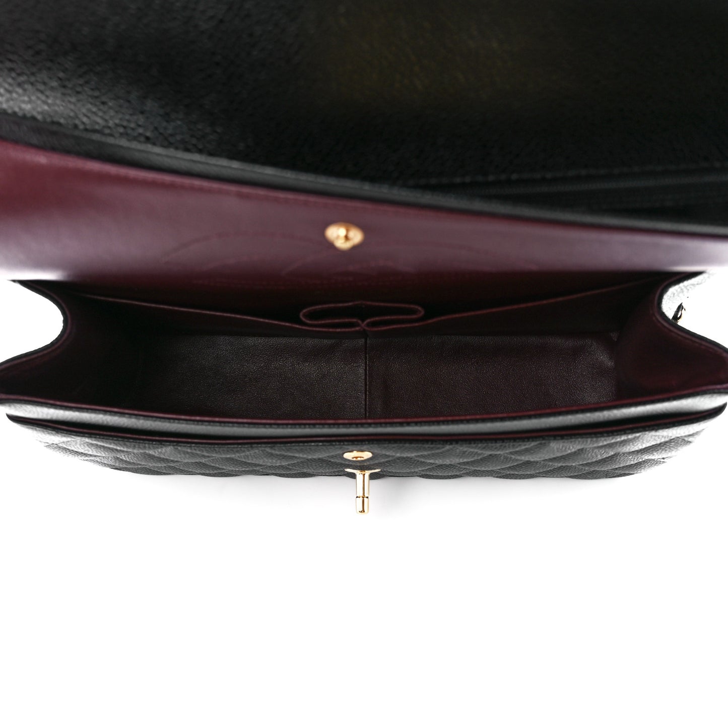 Caviar Quilted Jumbo Double Flap Black