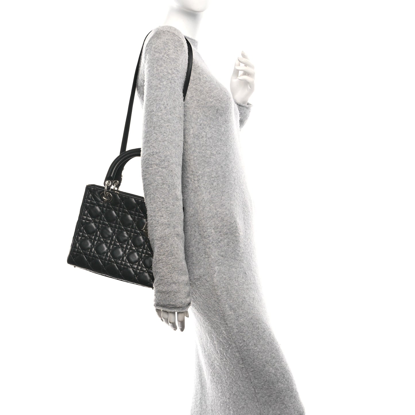 Lambskin Cannage Medium Lady Dior Black