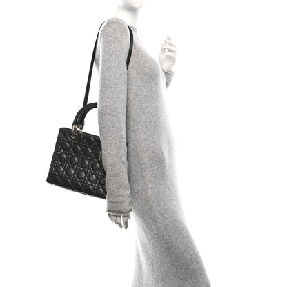Christian Dior Lambskin Cannage Medium Lady Dior Black 2 of 10