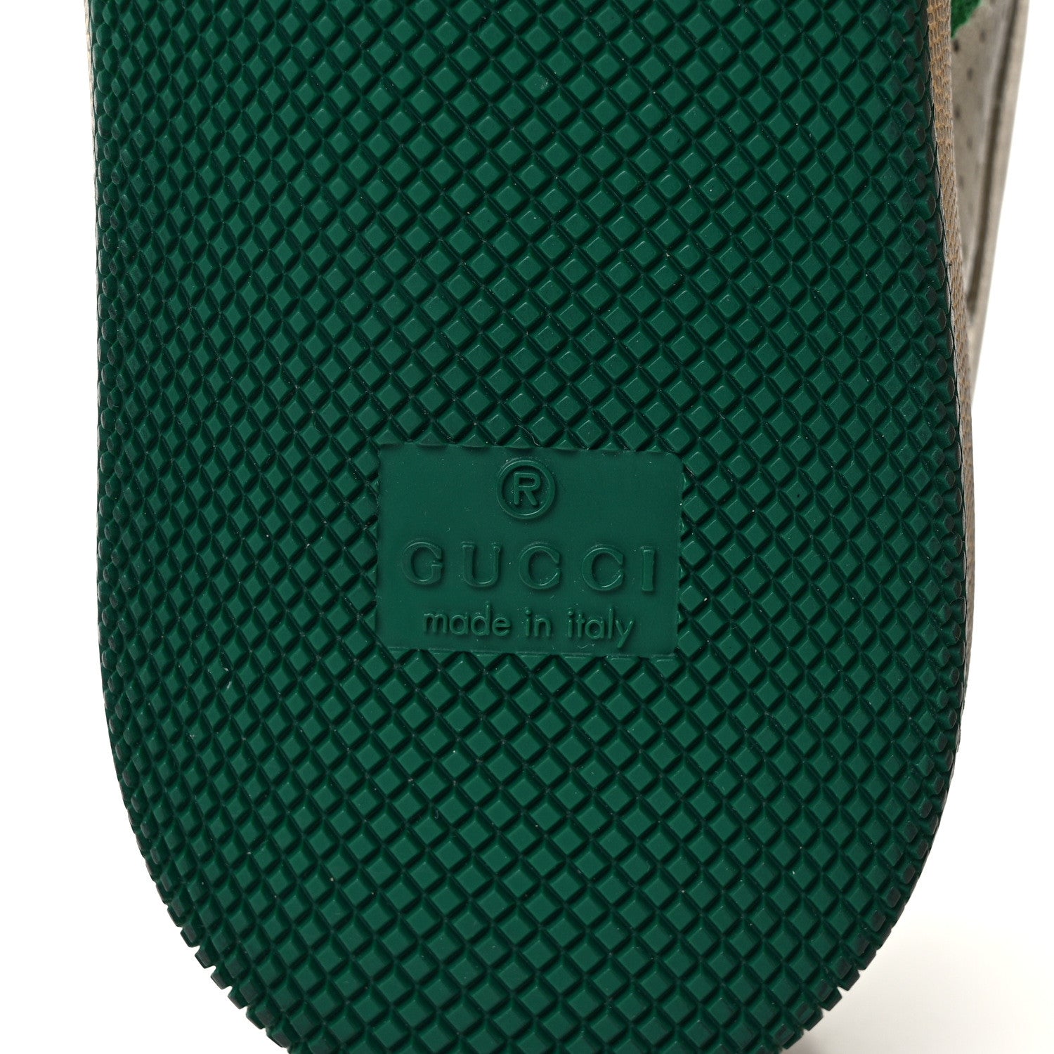 Gucci Nubuck Nylon Web Womens Screener Sneakers 36 New Sand Dusty Milk Mystic White Vintage Green 7 of 11