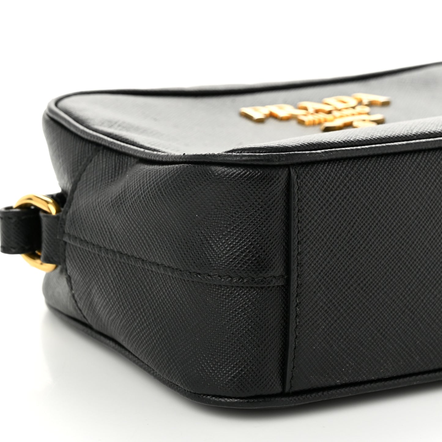 Saffiano Mini Camera Crossbody Bag Black