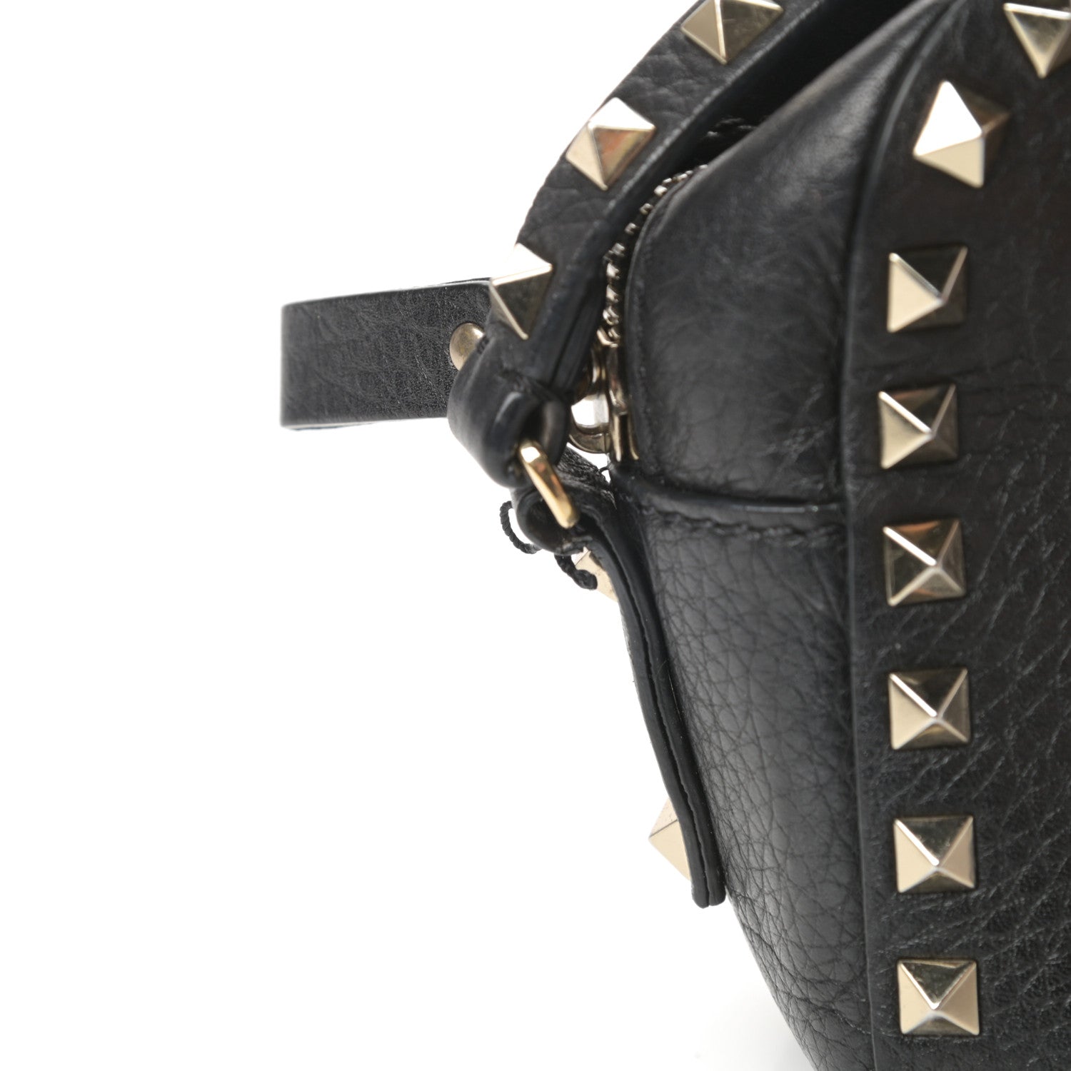 Valentino Garavani Pebbled Calfskin Rockstud Camera Crossbody Bag Black 14 of 16