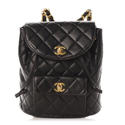Chanel Lambskin Quilted Drawstring Backpack Black 1 of 11