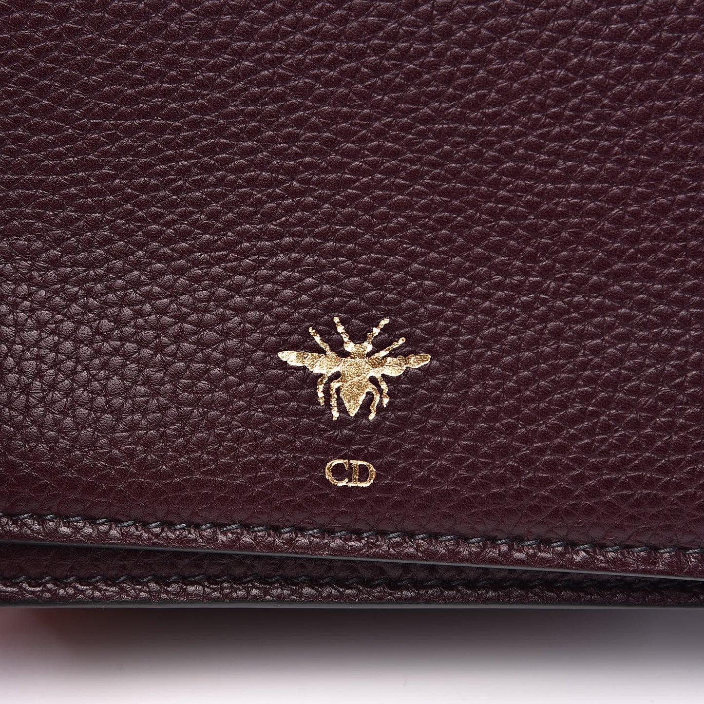 Grained Calfskin D-Bee Crossbody Burgundy