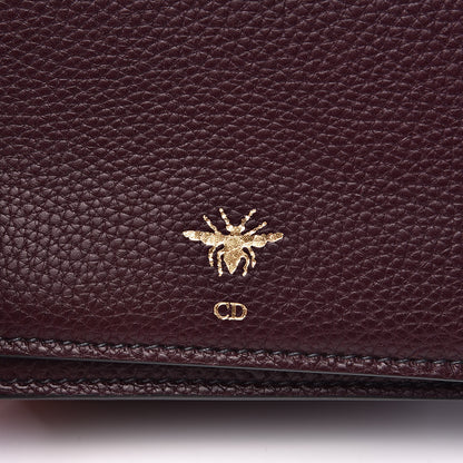 Christian Dior Grained Calfskin D-Bee Crossbody Burgundy 8 of 11
