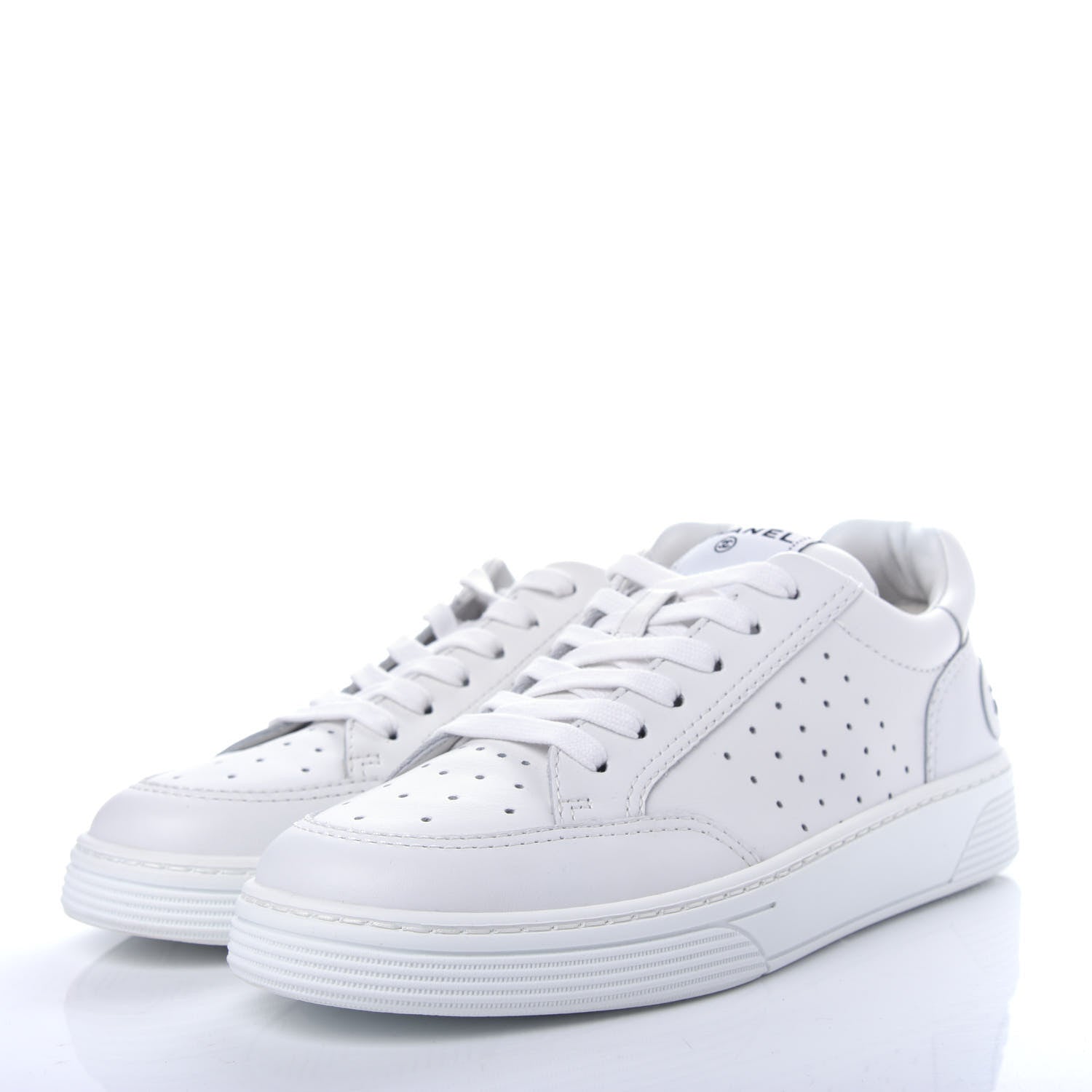 Chanel Calfskin Womens Logo Sneakers 40.5 White 3 of 11