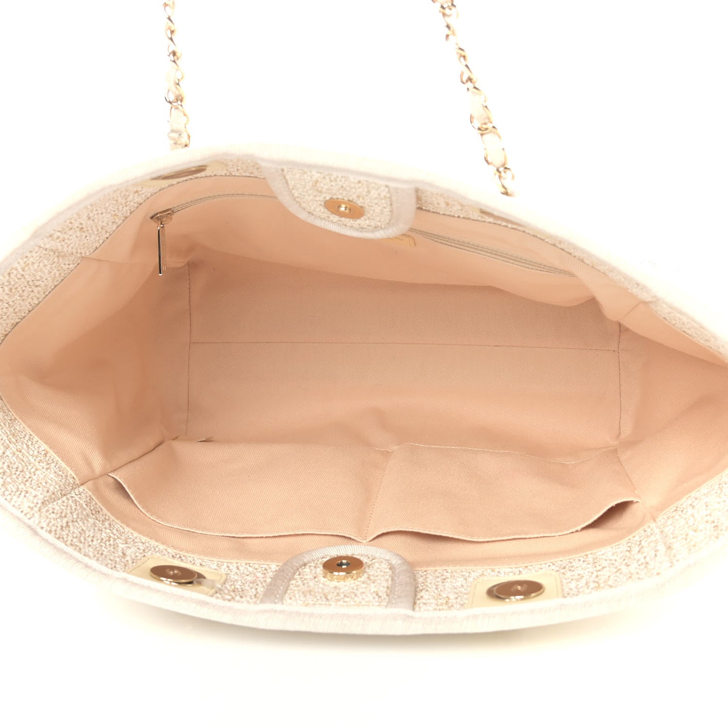 Chanel Lurex Boucle Small Deauville Tote Ivory 5 of 9