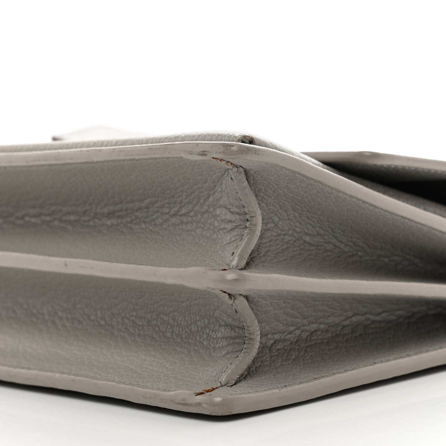 Saint Laurent Grained Calfskin Medium Monogram Sunset Satchel Light Grey 11 of 15