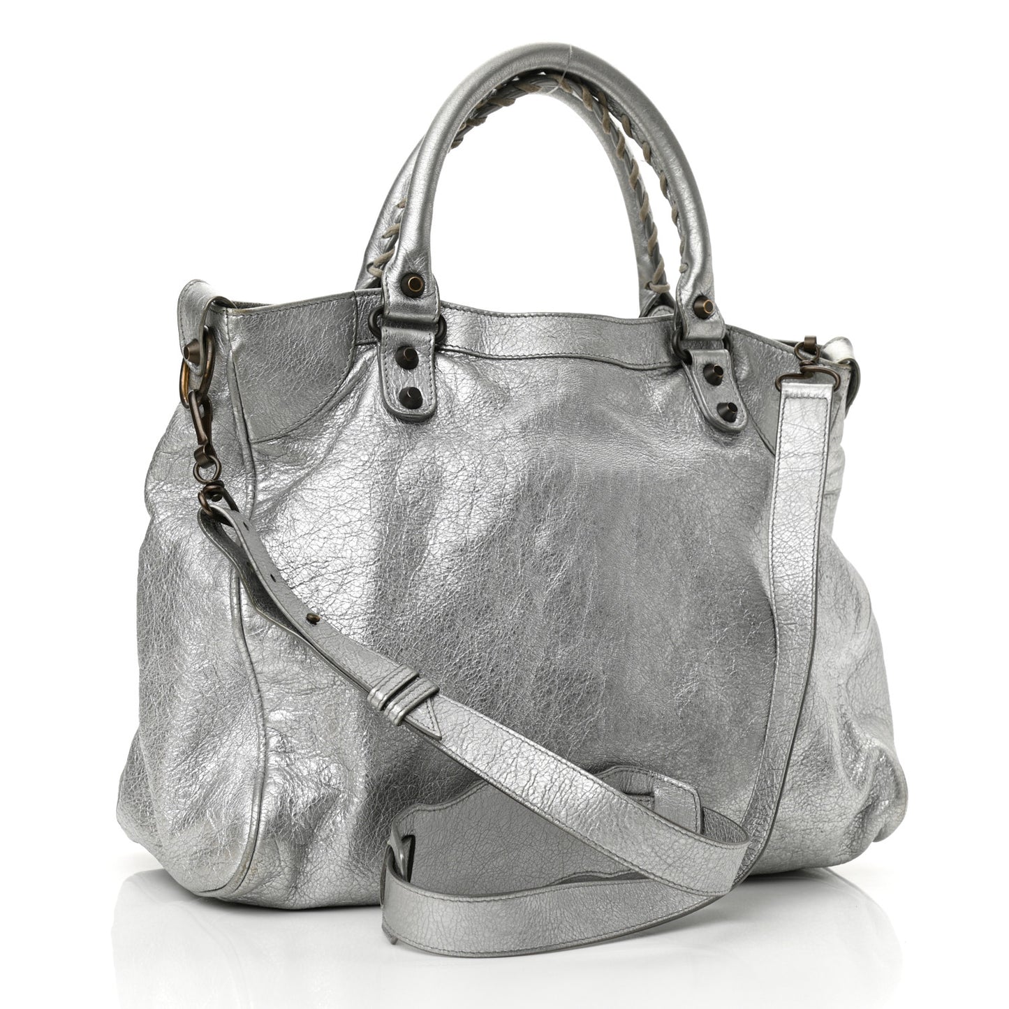 Metallic Agneau Classic Hardware Velo Gris Aluminum