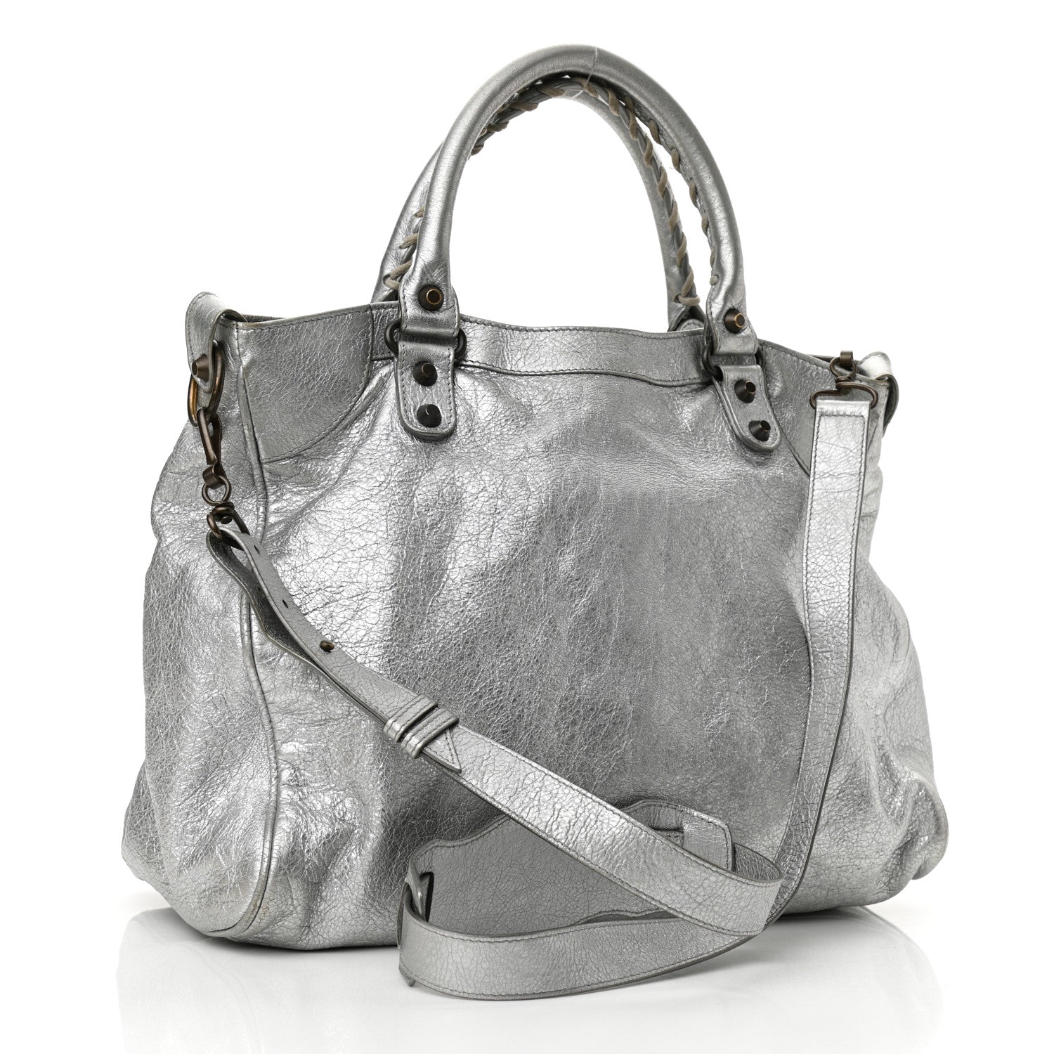 Balenciaga Metallic Agneau Classic Hardware Velo Gris Aluminum 3 of 11