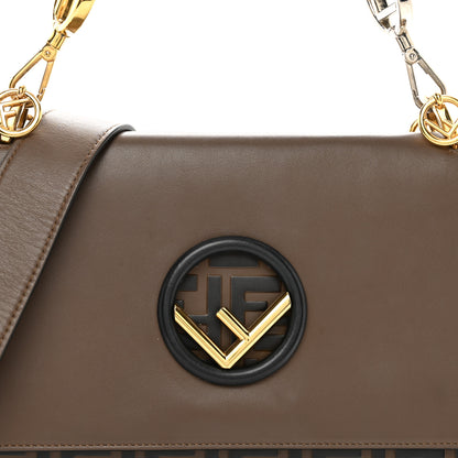 Fendi Vitello Century F is Fendi Bi-Color FF 1974 Embossed Kan I Shoulder Bag Maya Black 5 of 10