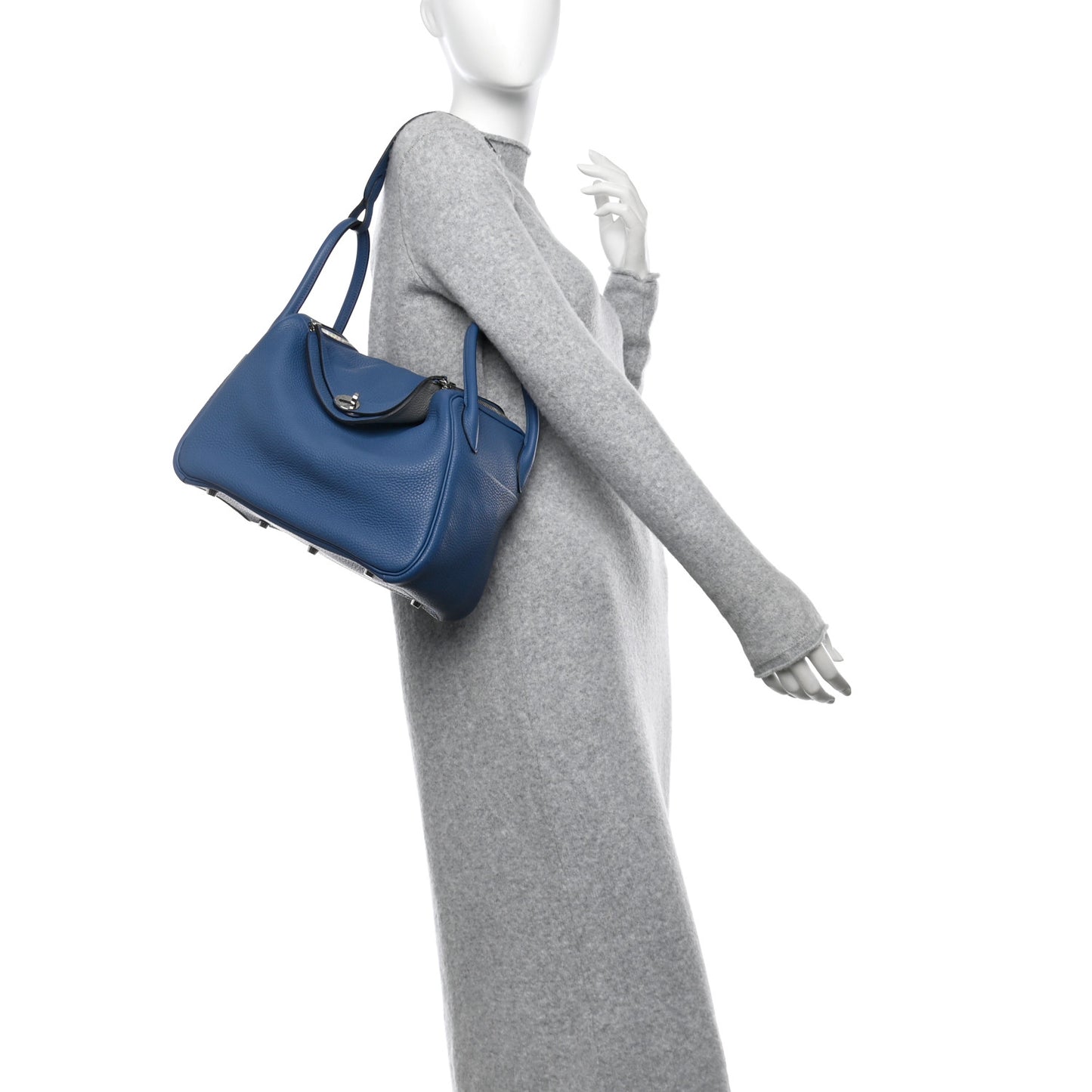 Taurillon Clemence Lindy 30 Bleu Agate Gris Mouette