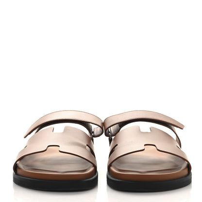 Hermes Calfskin Mens Chypre Sandals 44 Beige Dore 3 of 12