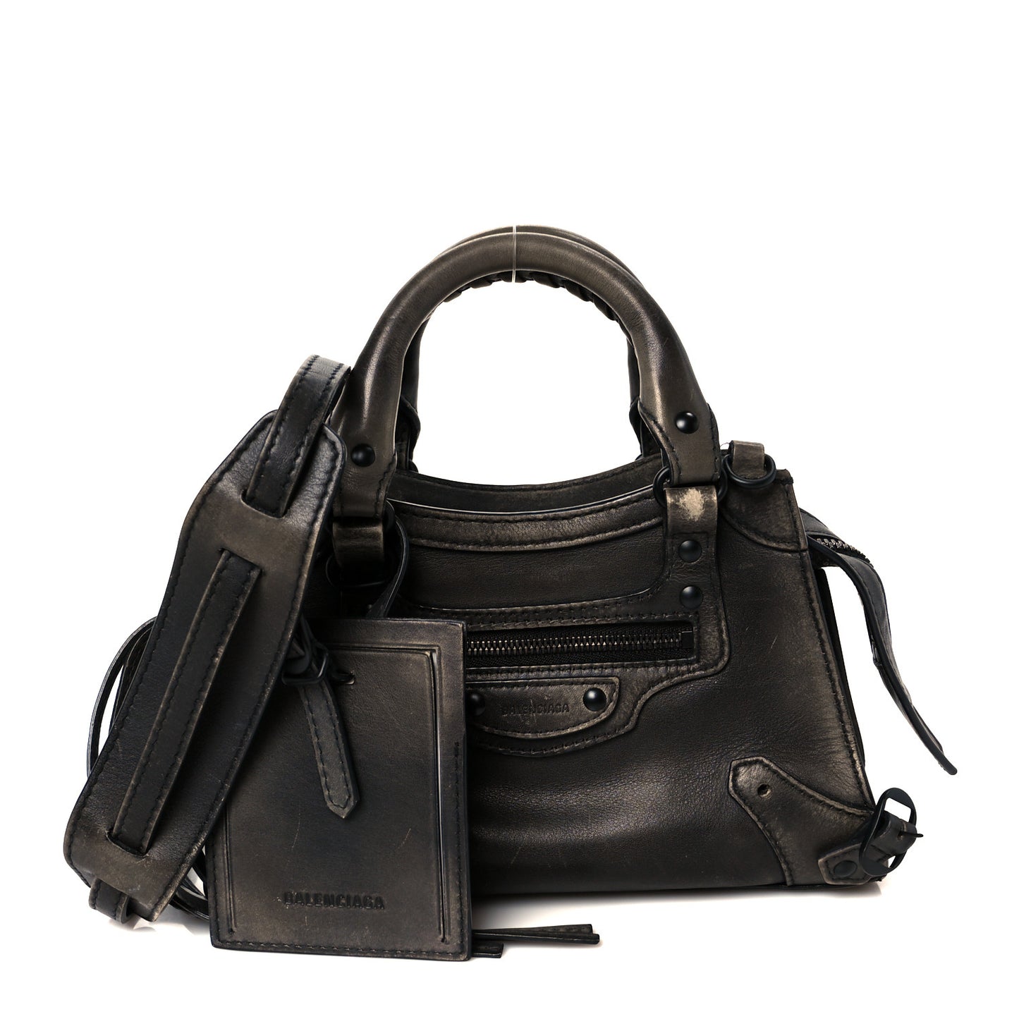 Used Calfskin Black Hardware Mini Neo Classic City Black