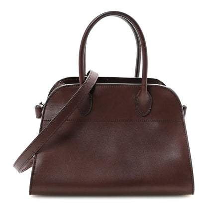 The Row Polished Saddle Calfskin Soft Margaux 10 Bag Dark Brown 1 of 9