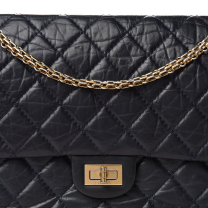 Chanel Aged Calfskin Quilted 2.55 Reissue 226 Flap Navy Blue 14 of 14