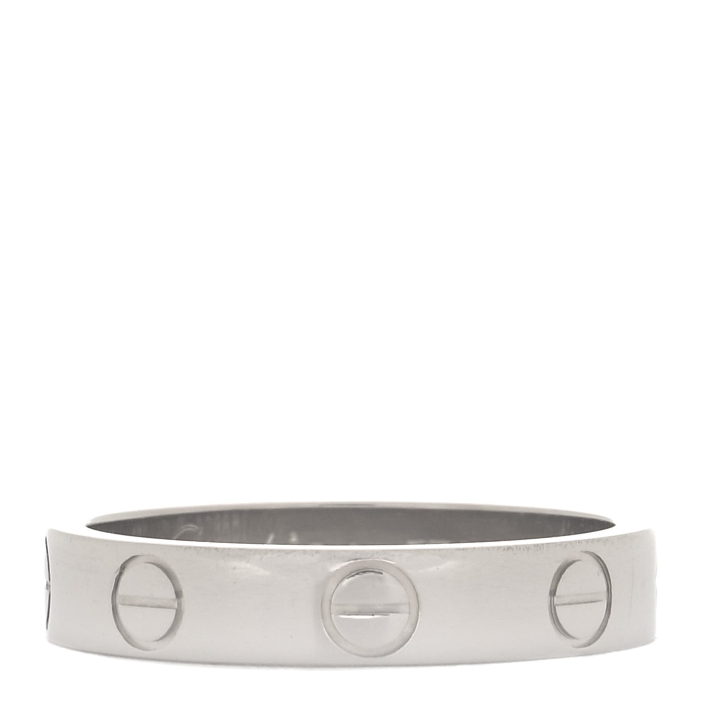 18K White Gold 3.5mm LOVE Wedding Band Ring 49 4.75