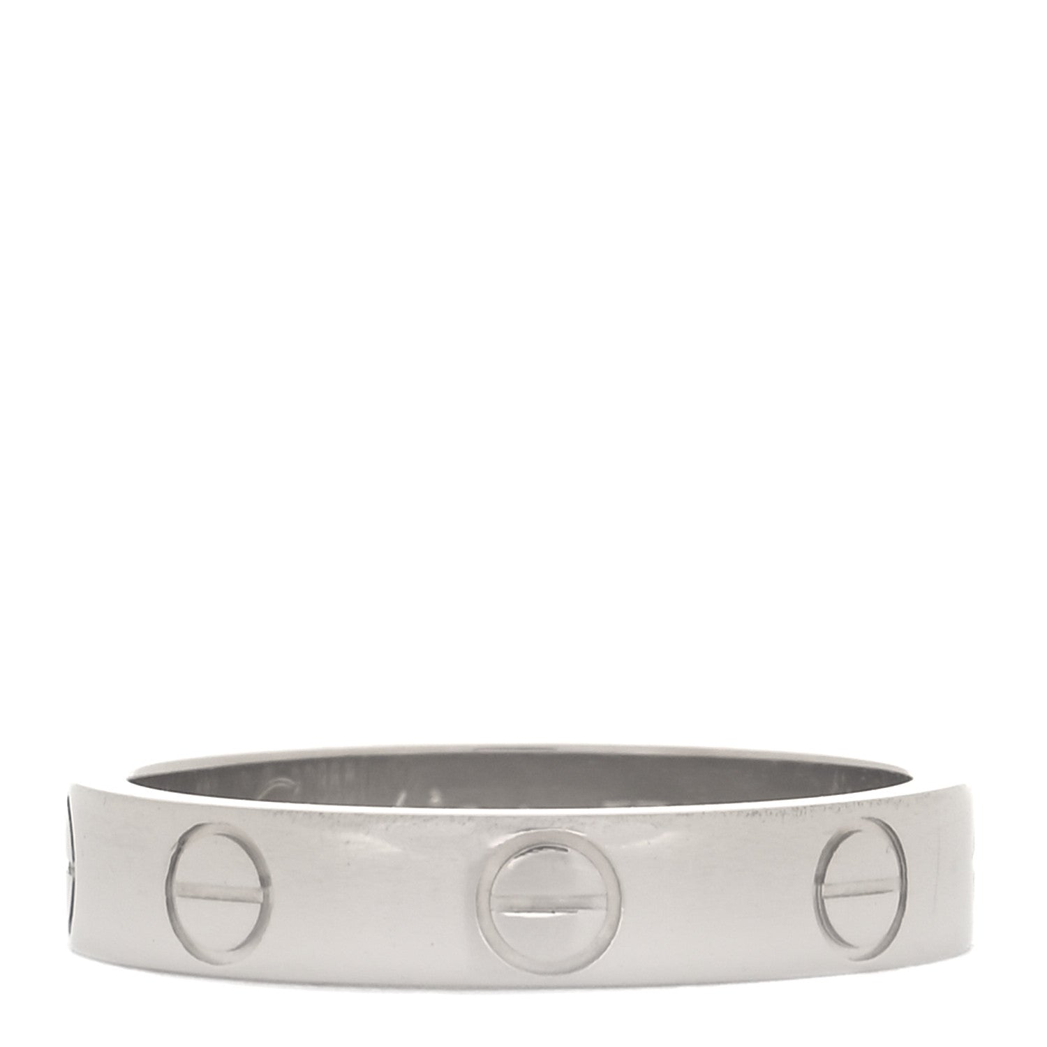 Cartier 18K White Gold 3.5mm LOVE Wedding Band Ring 49 4.75 3 of 5