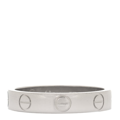 Cartier 18K White Gold 3.5mm LOVE Wedding Band Ring 49 4.75 3 of 5
