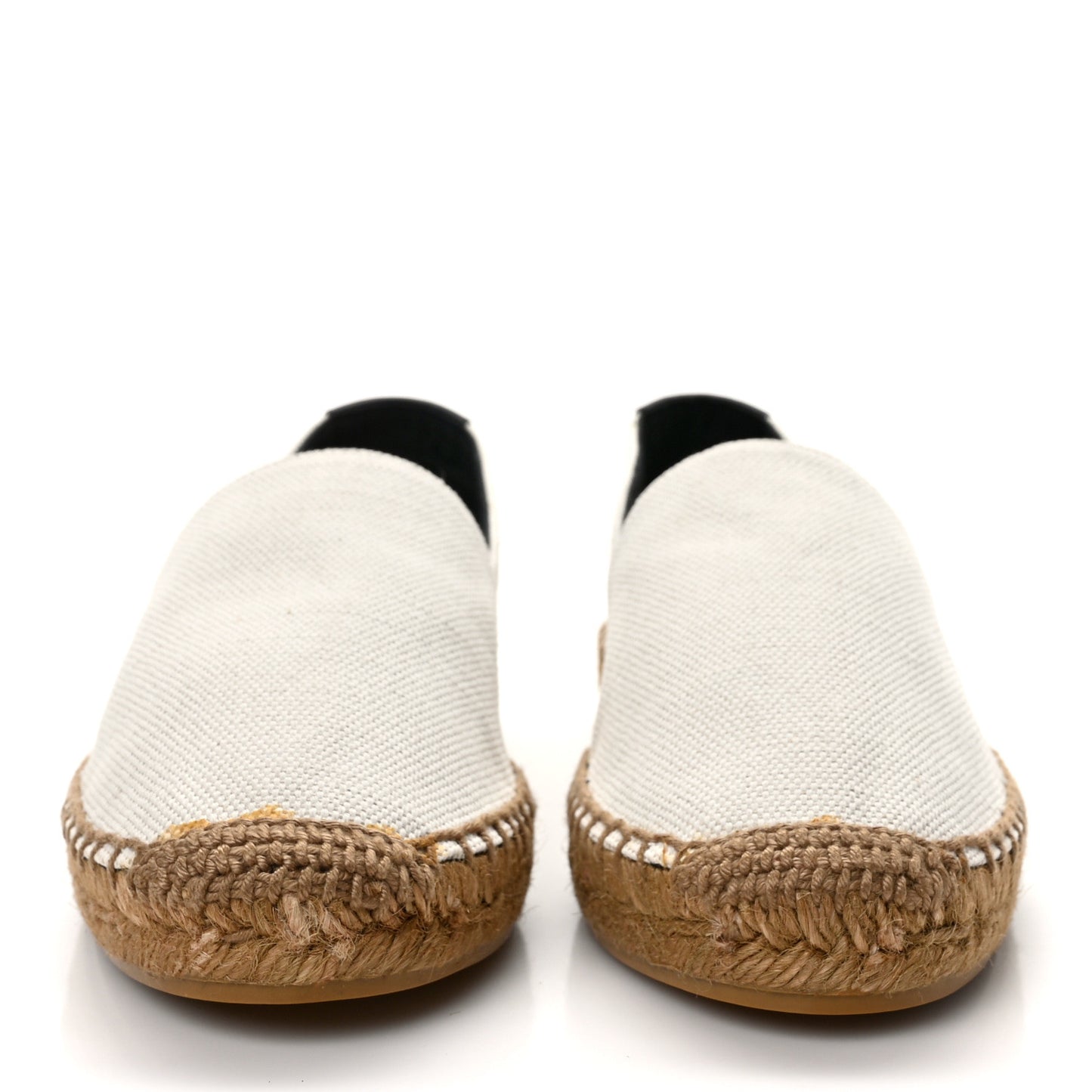 Canvas Nappa Elba Light Logo Embroidered Espadrilles 36 Ecru