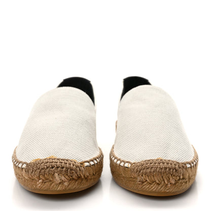 Saint Laurent Canvas Nappa Elba Light Logo Embroidered Espadrilles 36 Ecru 2 of 12