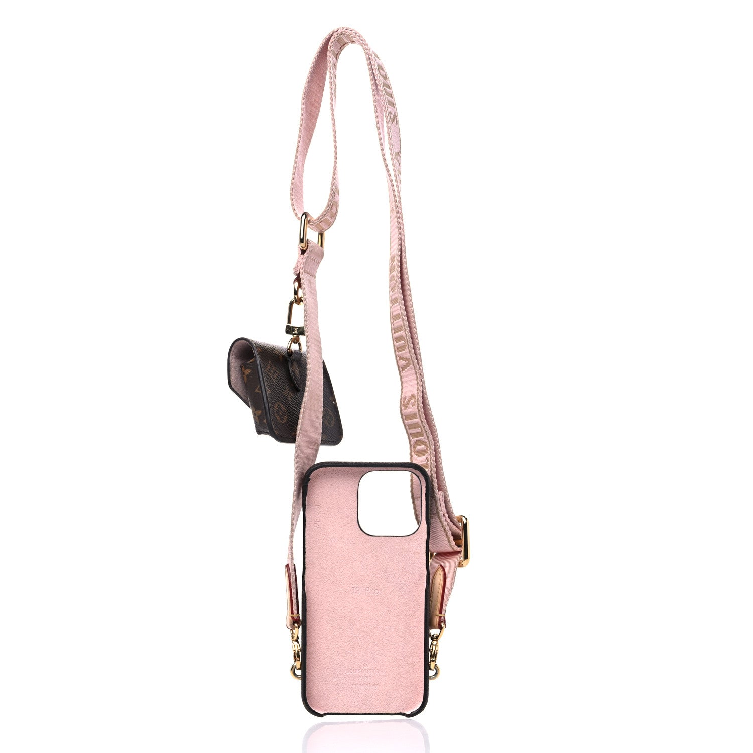 Louis Vuitton Monogram Bumper On Strap iPhone 13 Shoulder Strap Creme Pink 2 of 12