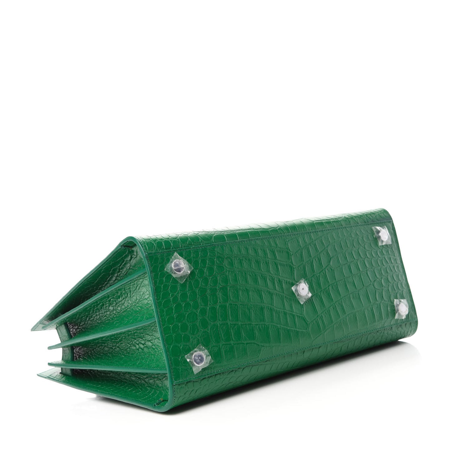 Calfskin Crocodile Embossed Small Sac de Jour Green