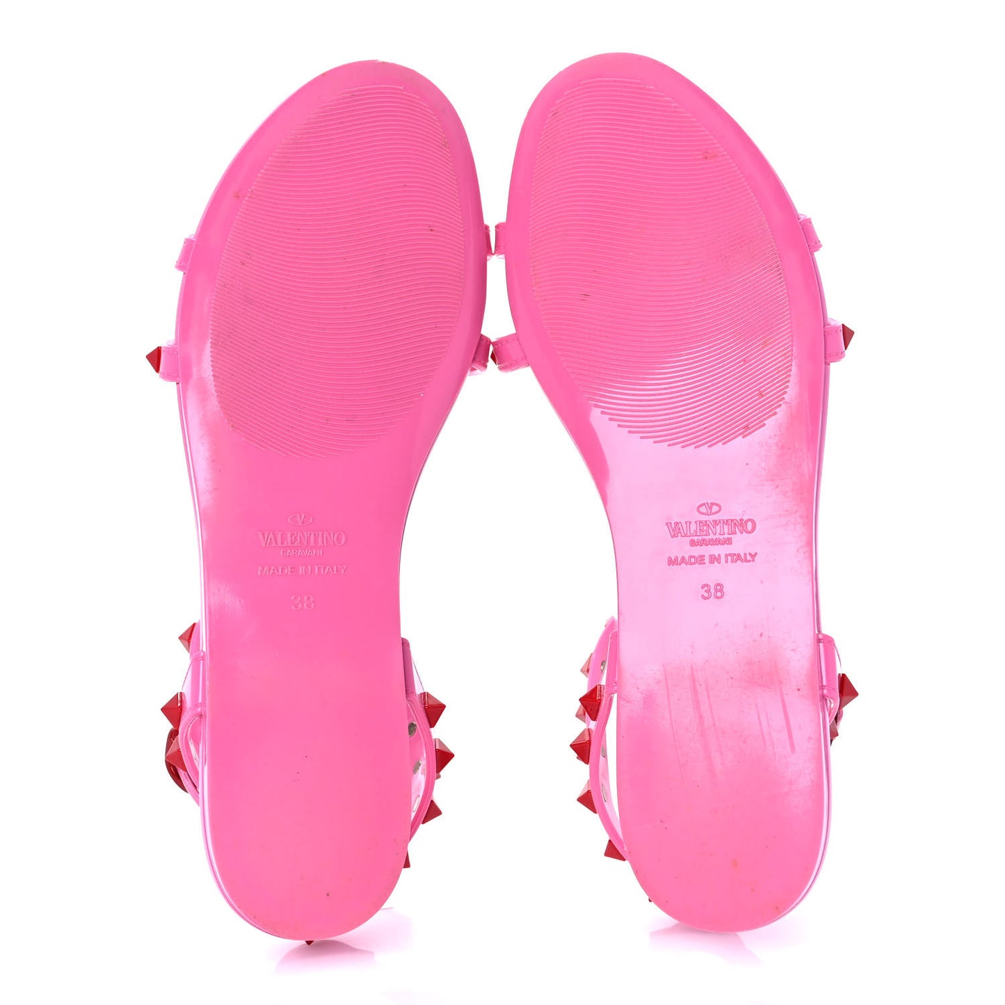 PVC Jelly Rockstud Caged Sandals 38 Feminine Pink Rouge Pur