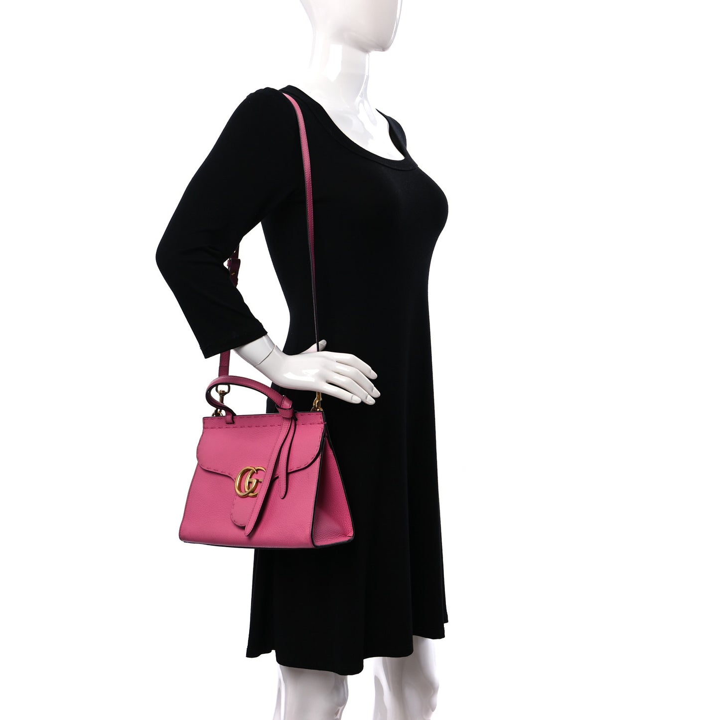 Cellarius Calfskin Mini GG Marmont Top Handle Bag Tropical Pink Flower