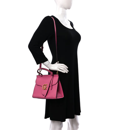 Gucci Cellarius Calfskin Mini GG Marmont Top Handle Bag Tropical Pink Flower 2 of 10