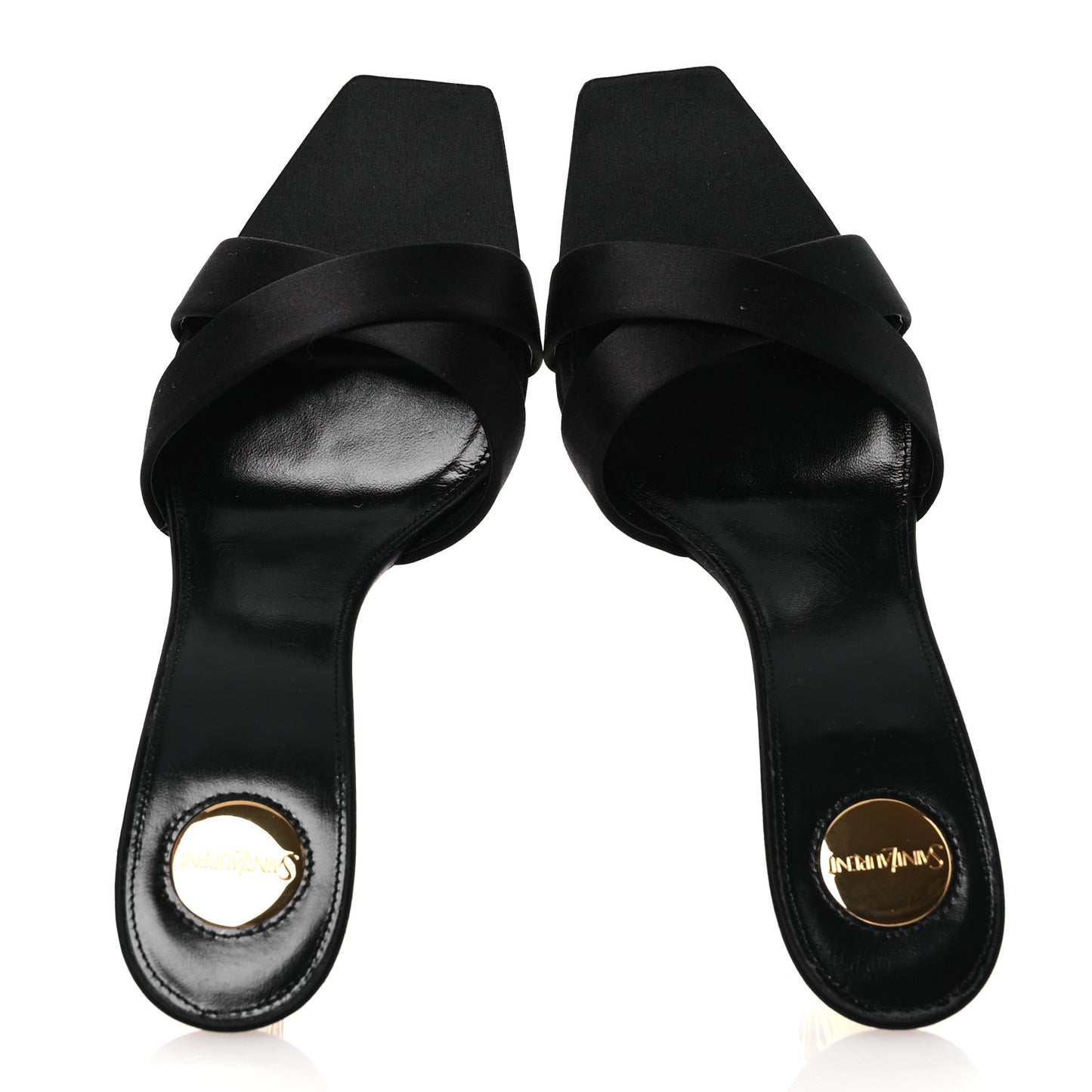 Crepe Satin Crystal Opyum Mules 39 Black