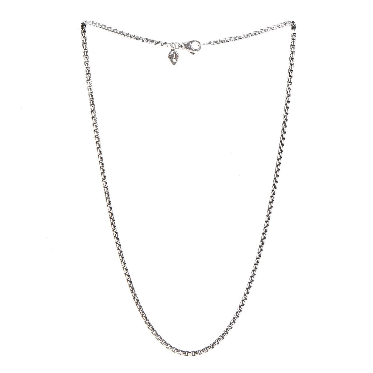 Sterling Silver 14K Yellow Gold 2.7mm Small Box Chain Necklace 18"