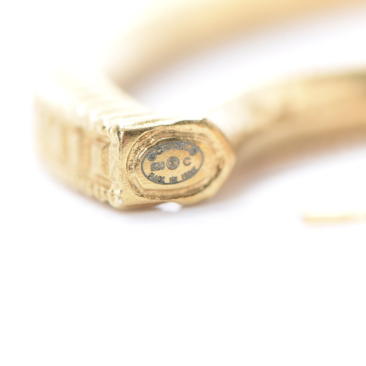 Crystal CC Drop Hoop Earrings Gold