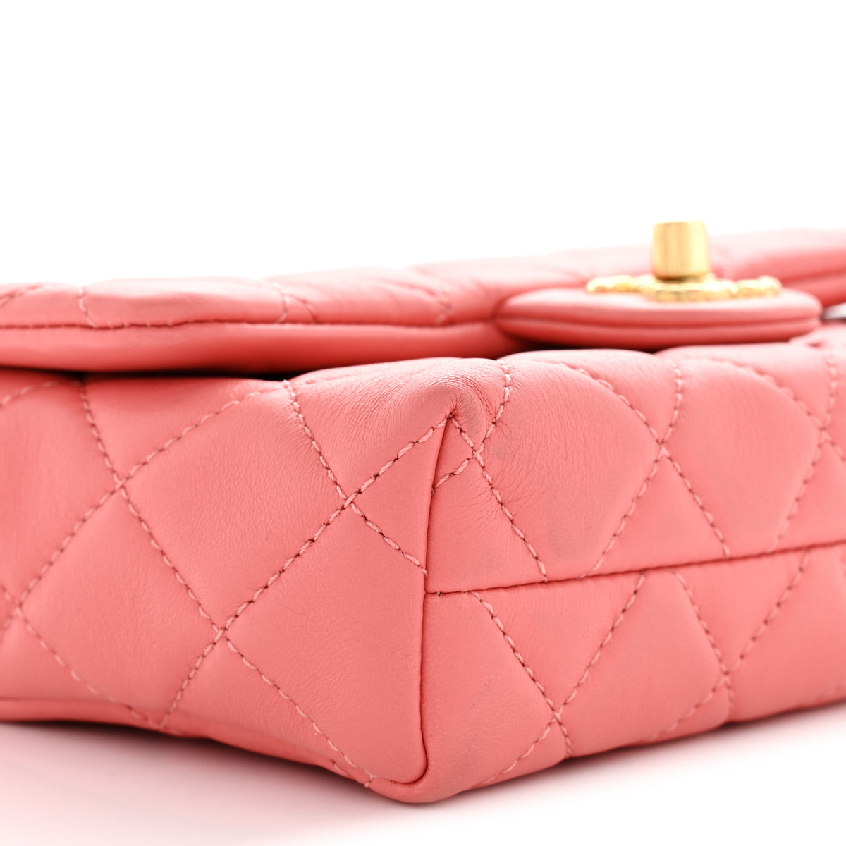 Chanel Lambskin Quilted Mini Quilted Handle Crush Flap  Pink 9 of 11