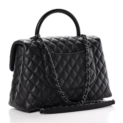 Chanel Caviar Quilted Medium Coco Handle Flap Black 3 of 8