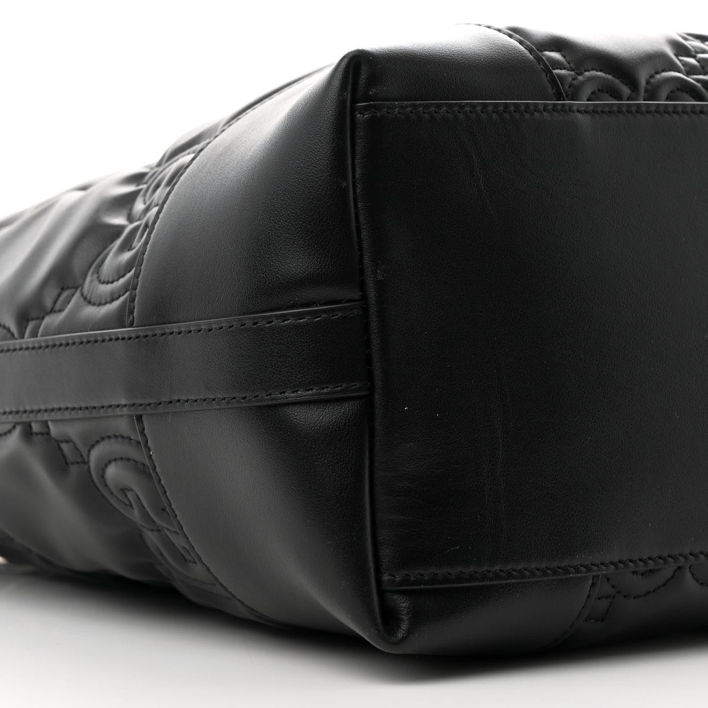 Calfskin GG Matelasse Medium Ophidia Shopping Tote Black