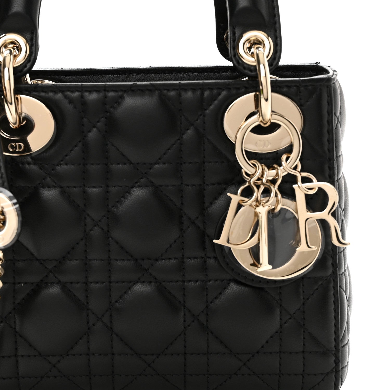 Christian Dior Lambskin Cannage Mini Lady Dior Black 8 of 11