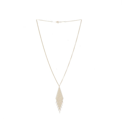 Tiffany 18K Yellow Gold Pearl Elsa Peretti Mesh Fringe Pendant Necklace 3 of 9
