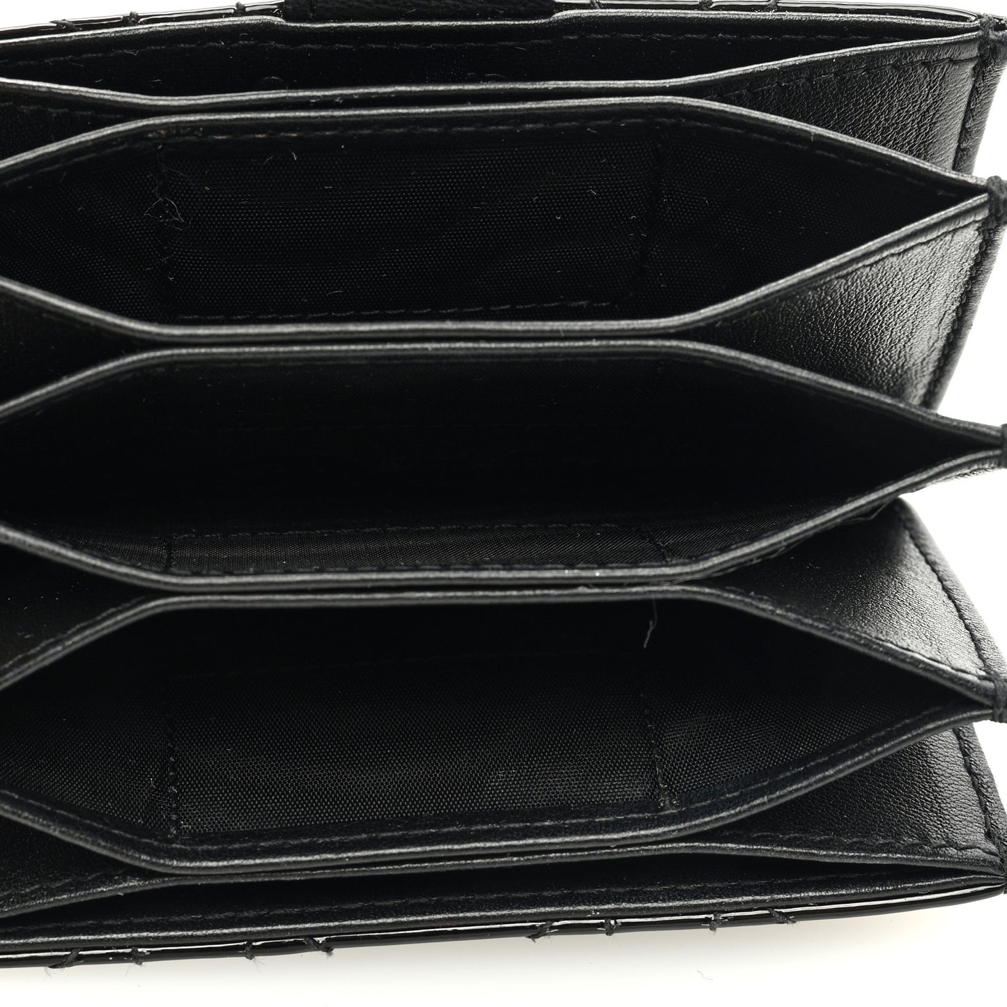 Patent Cannage Lady Dior 5-Gusset Card Holder Black