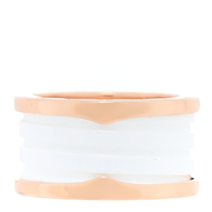 Bulgari 18K Rose Gold White Ceramic B.Zero1 Four-Band Ring 56 7.5 1 of 5