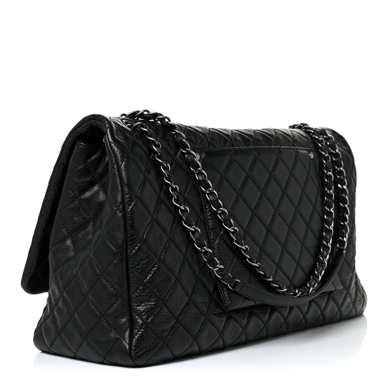 Chanel Calfskin Quilted XXL Travel Flap Bag Black 3 of 10
