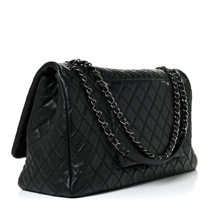 Chanel Calfskin Quilted XXL Travel Flap Bag Black 3 of 10